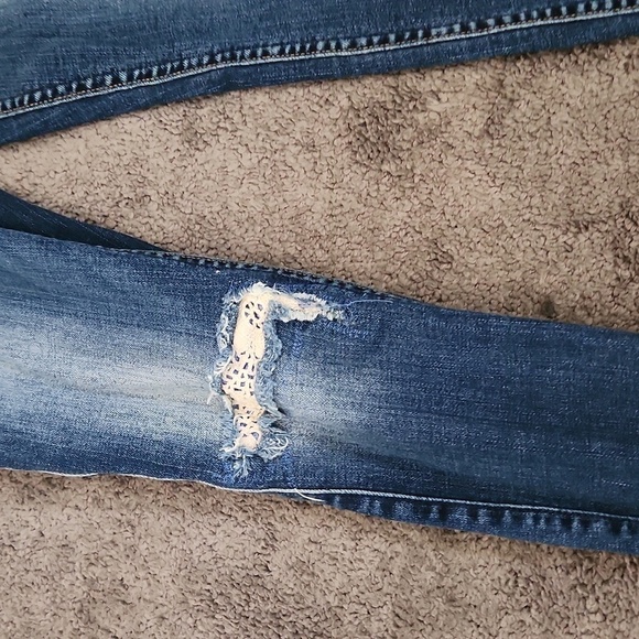 7 For All Man Kind  Blue Distressed Jeans - Picture 3 of 8
